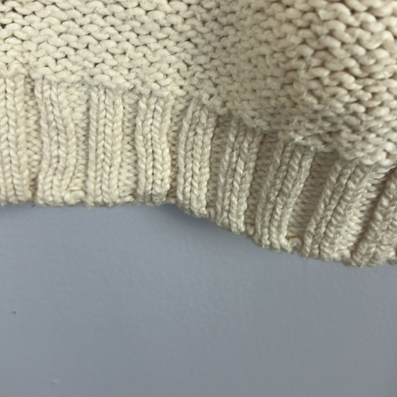 Billabong Seeing Stripes Cotton Cropped Oversized Sweater Medium Peach Cream - Picture 9 of 12